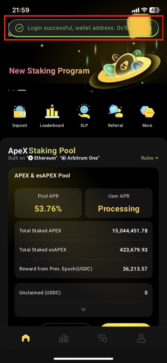 A Wallet csatlakoztatása az ApeX-hez A Wallet csatlakoztatása az ApeX-hez