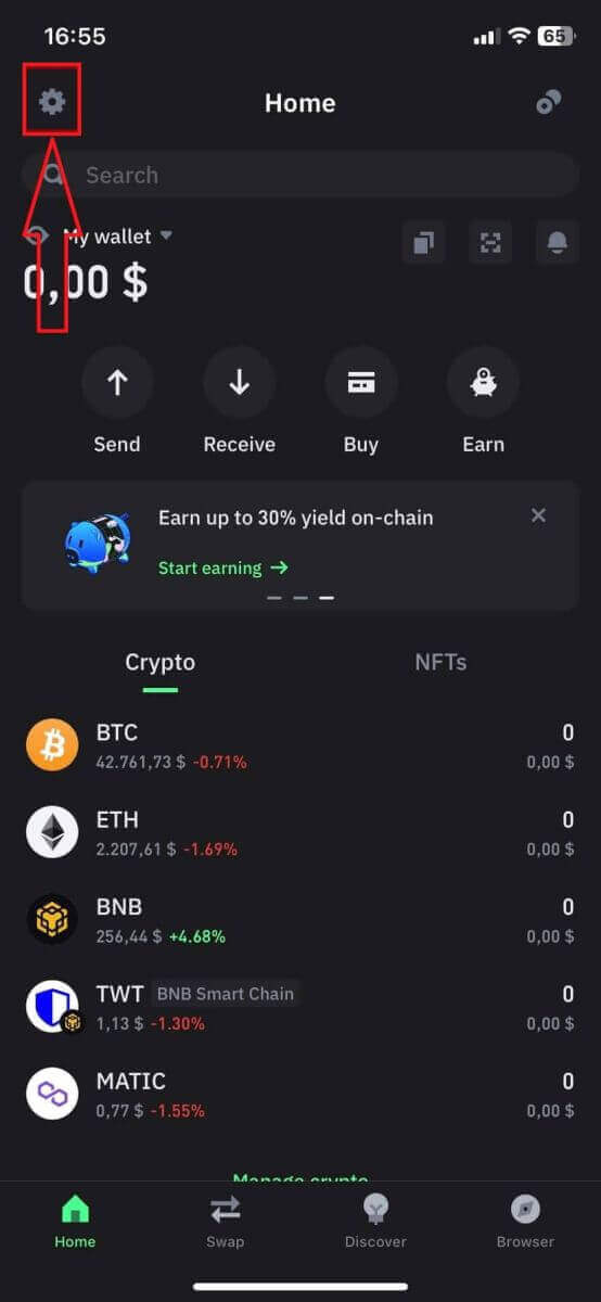 Kako povezati Wallet s ApeX-om putem Trust-a